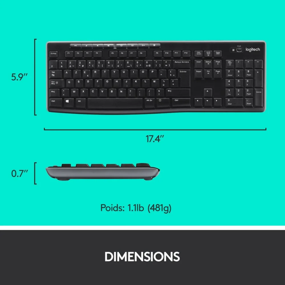 Logitech MK270 Combo Clavier Souris sans Fil – Image 2