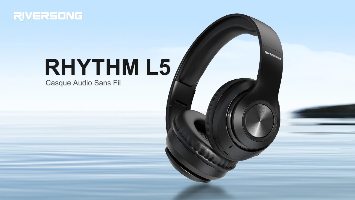 RIVERSONG Rhythm L5 Casque Bluetooth Supra Sans Fil avec Réduction de Bruit (ENC)